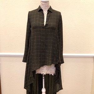 Palmer/Harding Plaid Print V-Neck Tunic|Sz.L Excellent Condition